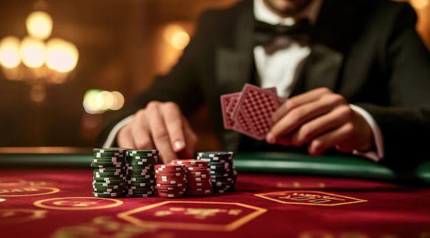 olympus88 Texas Poker table interface showing community cards and player positions